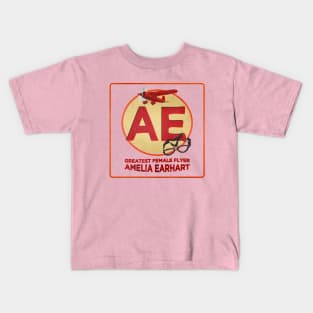 Little Red Bus • Amelia Earhart • "Greatest Female Flyer" Kids T-Shirt